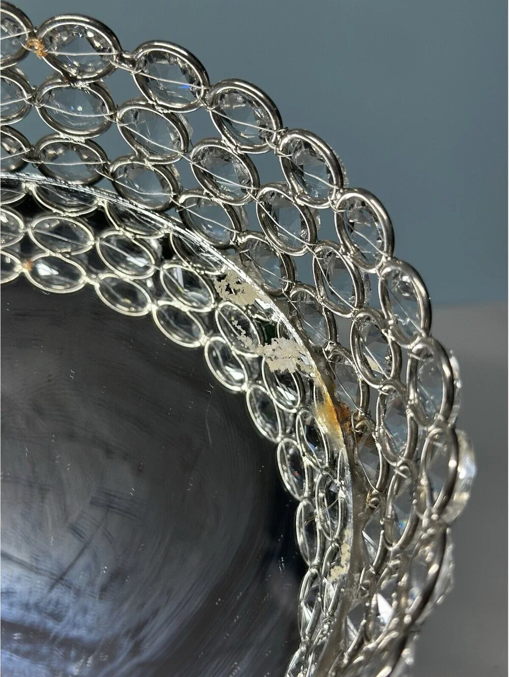 Rhinestone Wine/Candle Coasters From Z Gallerie Clear Faceted Bling 6